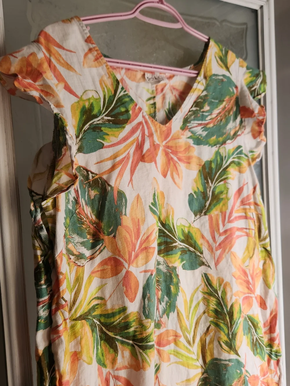 Nicole Miller New York 100% Linen Tropical Beach Summer Dress - Picture 3 of 9